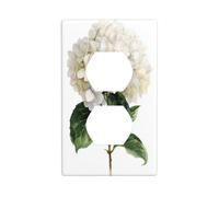 Acuarela blanca hortensia botánica cubierta de interruptor de luz decorativa 1 banda placa de pared para cocina cuarto de baño tamaño 7 x 11,4 cm