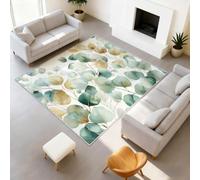 Acuarela Botánica Minimalista Escandinava Salón Alfombras Hojas de eucalipto Dorado Verde Decoración Alfombra Interior Alfombra Suelo Habitación Suave No Decoración Alfombra Salón 60 x 90 cm