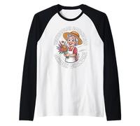 Acuarela Botanicals Jardín Abuela Ramo Botánico Camiseta Manga Raglan