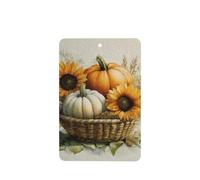 Acuarela calabazas girasoles cesta de otoño ambientadores de coche 4 piezas colgantes perfumadas tarjetas perfumadas fragancias para coche tabletas de aromaterapia