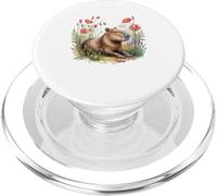 Acuarela Capibara Divertido Flores Animal Lindo PopSockets PopGrip para MagSafe