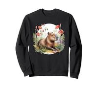 Acuarela Capibara Divertido Flores Animal Lindo Sudadera