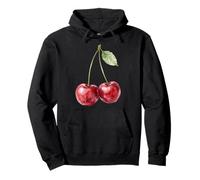 Acuarela Cereza Rojo Cerezas Estéticas Fruta De Verano Sudadera con Capucha