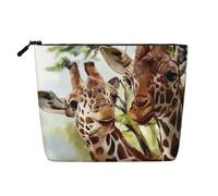 Acuarela Ciervo Jirafa,Neceser de Maquillaje de imitación Lino, Neceser de Viaje portátil