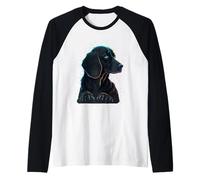 Acuarela Colorida Alemana de Pelo Corto Pop Art Tie Dye Camiseta Manga Raglan