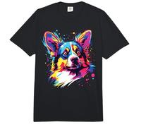 Acuarela Colorido Cardigan Welsh Corgi Perro Comfort Colors Adult Heavyweight T-Shirt