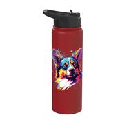 Acuarela Colorido Cardigan Welsh Corgi Perro Stainless Steel Insulated Water Bottle
