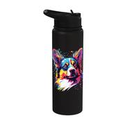 Acuarela Colorido Cardigan Welsh Corgi Perro Stainless Steel Insulated Water Bottle