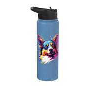 Acuarela Colorido Cardigan Welsh Corgi Perro Stainless Steel Insulated Water Bottle