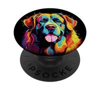 Acuarela Colorido Perro Mastín del Pirineo Grandes Pirineos PopSockets PopGrip Adhesivo