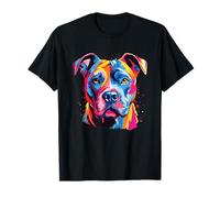 Acuarela Coloridos Perros American Pit Bull Terrier Camiseta