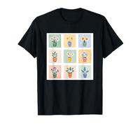 Acuarela con patrón de macetas florales Camiseta