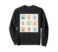 Acuarela con patrón de macetas florales Sudadera