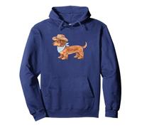 Acuarela Cowboy Dachshund Baby Blue Western Sudadera con Capucha