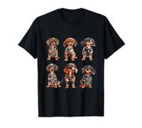 Acuarela Dachshund Puppy Wiener Dog Doxie Canine Art Camiseta