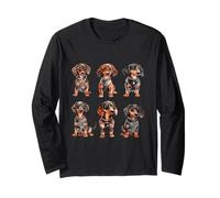 Acuarela Dachshund Puppy Wiener Dog Doxie Canine Art Manga Larga