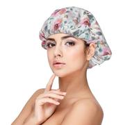 Acuarela de eucalipto y flores ruborizadas de flora australiana,Gorro de dormir de satén para adultos - Gorro de dormir elástico para mujer, cubrecabello nocturno