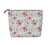 Acuarela de Flora Australiana: eucalipto y Flores Rosadas,Neceser de Maquillaje de imitación Lino, Neceser de Viaje portátil
