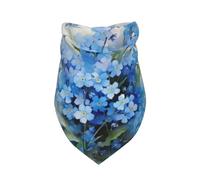 Acuarela de Flores no me Olvides,Bufanda con Babero y Capucha Triangular Bufanda Ajustable para Mascotas Capucha Lavable Adecuada para Perros y Gatos pequeños, medianos y Grandes