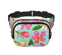 Acuarela de Flores Tropicales y Plumeria Floral,Riñonera Cuadrada de Doble Capa, Bolso de Viaje, Bolso Informal para el Pecho.
