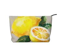 Acuarela de Frutas de Verano, Limones, Hojas de Slich,Neceser de Pana, Neceser de Maquillaje portátil, Neceser de Viaje