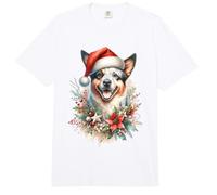 Acuarela de Perro de Ganado Australiano de Cola Australiana Comfort Colors Adult Heavyweight T-Shirt
