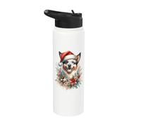 Acuarela de perro de ganado australiano de cola australiana Stainless Steel Insulated Water Bottle