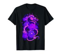 Acuarela Dragón Amante Flores Arte Colorido Gráfico Camiseta