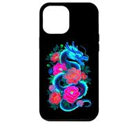 Acuarela Dragón Amante Flores Arte Colorido Gráfico Carcasa para iPhone 12 Pro MAX