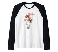 Acuarela Floral Bloom Arte Artístico Camiseta Manga Raglan