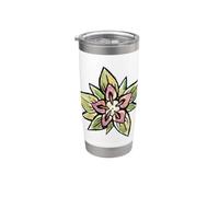 Acuarela Floral Jardinería Ilustración Vaso térmico de acero inoxidable de doble pared