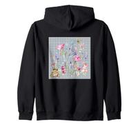 Acuarela floral para mujer, flor botánica, rana, sapo, libélula Sudadera con Capucha