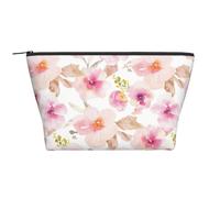 Acuarela Floral Rosa Y Púrpura, Bolsa de artículos de tocador Bolsa de Maquillaje Bolsa de cosméticos Bolsa de artículos de tocador de Viaje portátil
