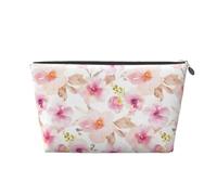 Acuarela Floral Rosa Y Púrpura, Bolsa de artículos de tocador Bolsa de Maquillaje Bolsa de cosméticos Bolsa de artículos de tocador de Viaje portátil