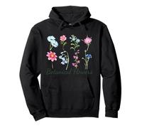 Acuarela Flores botánicas ilustración Sudadera con Capucha