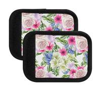 Acuarela flores florales rosa asa de equipaje envolvente, agarre suave de tela de buceo, cubierta absorbente de humedad para maletas y, Acuarela Flores Florales Rosa, one sizex4