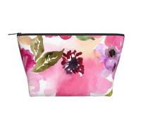 Acuarela Flores Rosa Fucsia, Bolsa de artículos de tocador Bolsa de Maquillaje Bolsa de cosméticos Bolsa de artículos de tocador de Viaje portátil