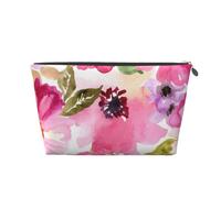 Acuarela Flores Rosa Fucsia, Bolsa de artículos de tocador Bolsa de Maquillaje Bolsa de cosméticos Bolsa de artículos de tocador de Viaje portátil