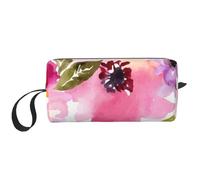Acuarela Flores Rosa Fucsia, Bolsa de Maquillaje Bolsa de cosméticos Bolsa de artículos de tocador de Viaje portátil Bolsa de Maquillaje