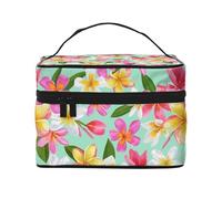 Acuarela Flores Tropicales Plumeria Floral, Bolsa de Maquillaje Bolsa de cosméticos Bolsa de artículos de tocador de Viaje portátil Estuche para lápices Bolsa de artículos de tocador