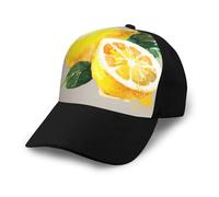 Acuarela Fruta de Verano Limones Hojas Slich,Gorra de béisbol clásica Ajustable, Gorra de papá, Gorra de Camionero Unisex.