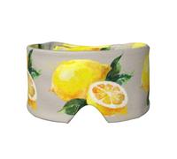 Acuarela Fruta de verano Limones Hojas slich,Máscara para ojos con bloqueo de luz y protección ocular completa para dormir, orejeras y ojos.