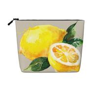 Acuarela Fruta de Verano Limones Hojas Slich,Neceser de Maquillaje de imitación Lino, Neceser de Viaje portátil
