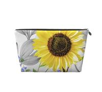 Acuarela Girasoles Amarillos Flores Azules, Bolsa de artículos de tocador Bolsa de Maquillaje Bolsa de cosméticos Bolsa de artículos de tocador de Viaje portátil