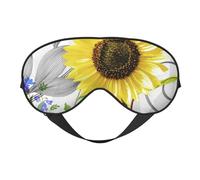 Acuarela Girasoles Amarillos Flores Azules, Cubreojos completos Antifaz bloqueador de luz Antifaz para dormir Antifaz suave con los ojos vendados Noche