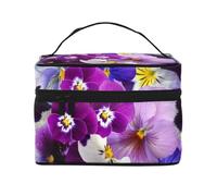 Acuarela Girasoles Amarillos Flores AzulesBolsa de Maquillaje, Bolsa de Cosméticos Portátil para Mujer-Organizador de Cosméticos de Viaje, Regalo para Momentos Especiales