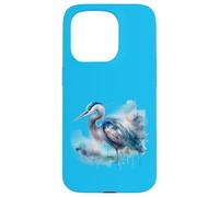 Acuarela Gran Garza Azul - Arte de Aves Carcasa para iPhone 15 Pro