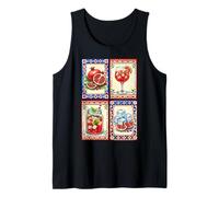 Acuarela Granada Fruta Verano Estética Camiseta sin Mangas