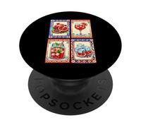 Acuarela Granada Fruta Verano Estética PopSockets PopGrip Adhesivo