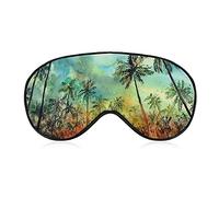 Acuarela hawaiana playa sueño ojo máscara venda ajustable cabeza correas ojo cubierta para mujeres hombres niña niño